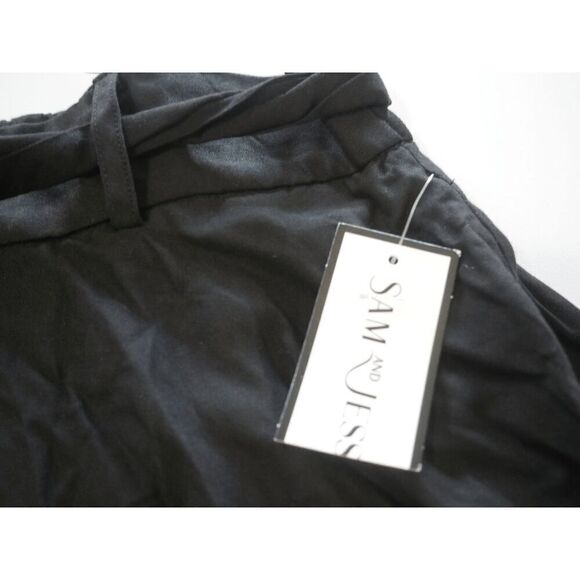 Sam & Jess Women's Challis Belted Pull-On Midi Skirt Black L - Picture 5 of 9